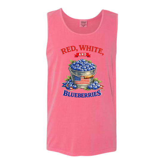 Red, White, And Blueberries - Comfort Colors - Unisex Tank - Assorted Colors