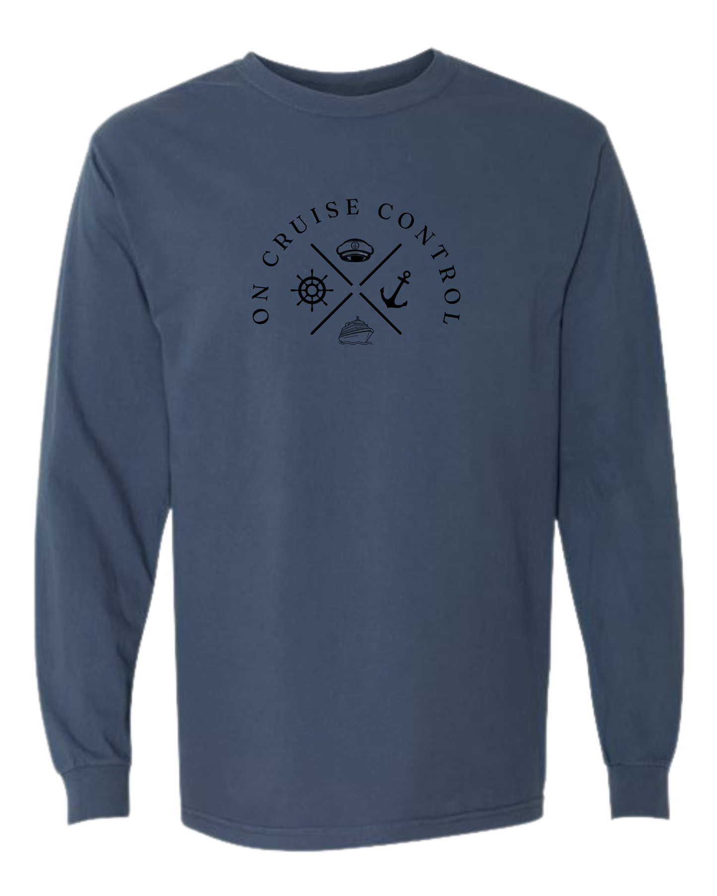 On Cruise Control - Comfort Colors - Heavyweight Long Sleeve Tee - Blues & Greens