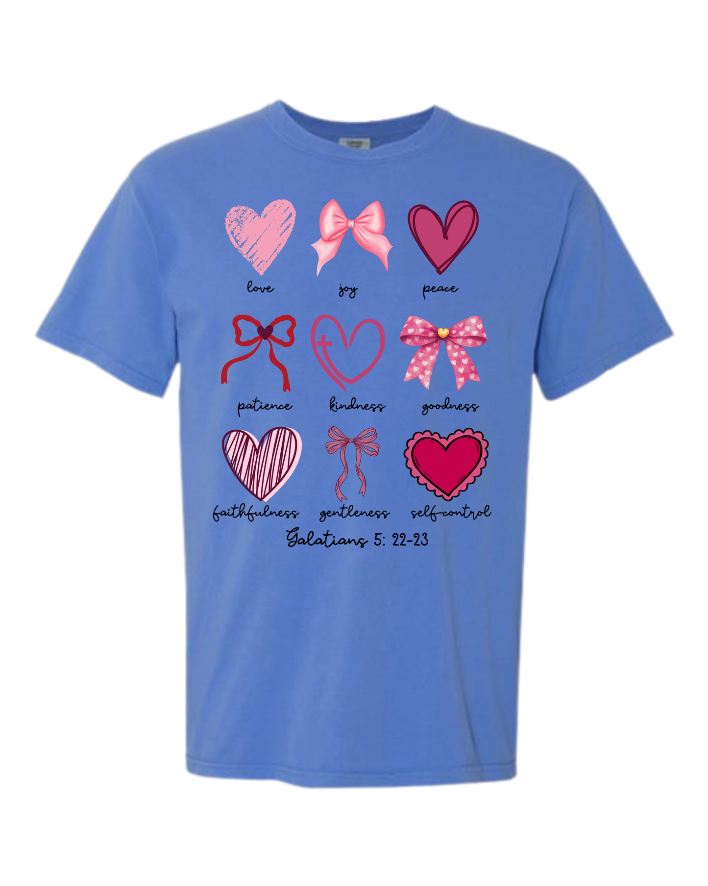 Galatians 5 - Valentines - Comfort Colors - Heavyweight Unisex Tee - Blues