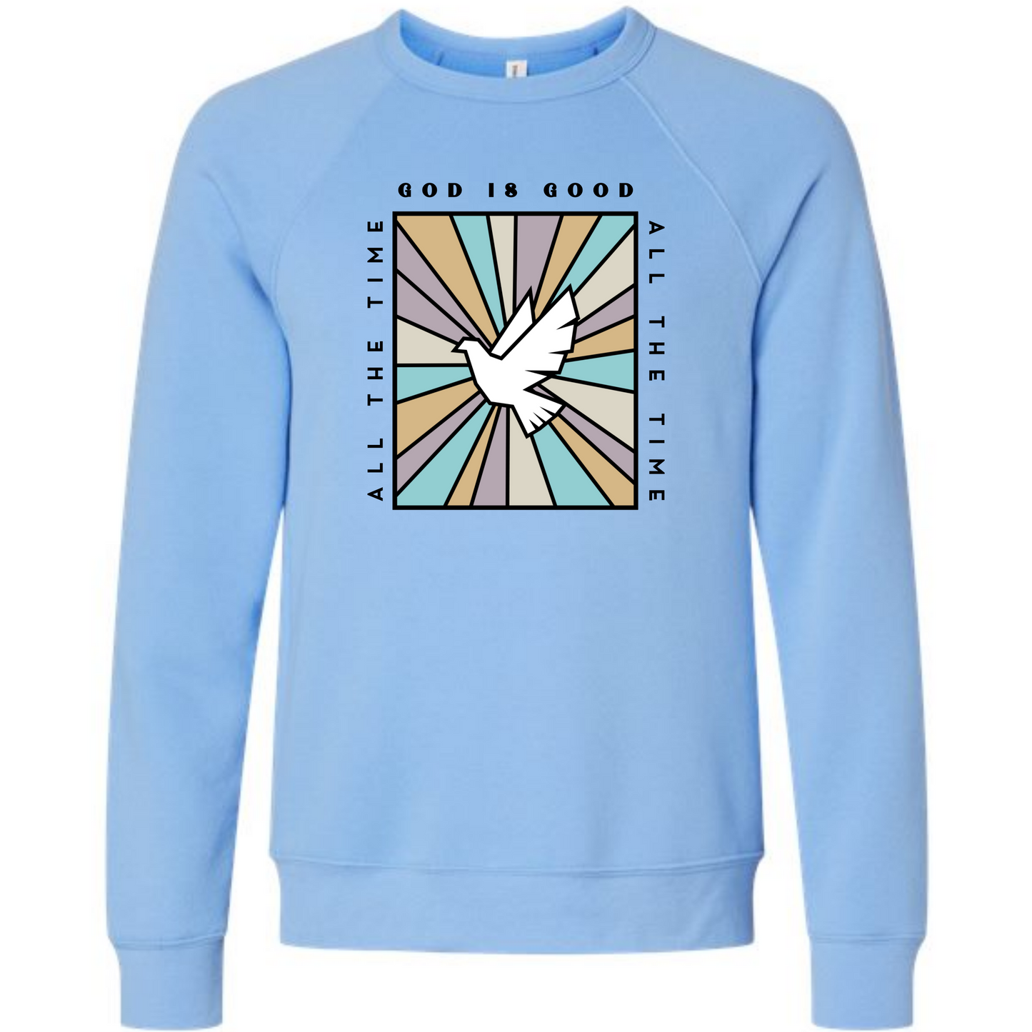 God Is Good - Sponge Fleece Raglan Sweatshirt - Blues, Purples