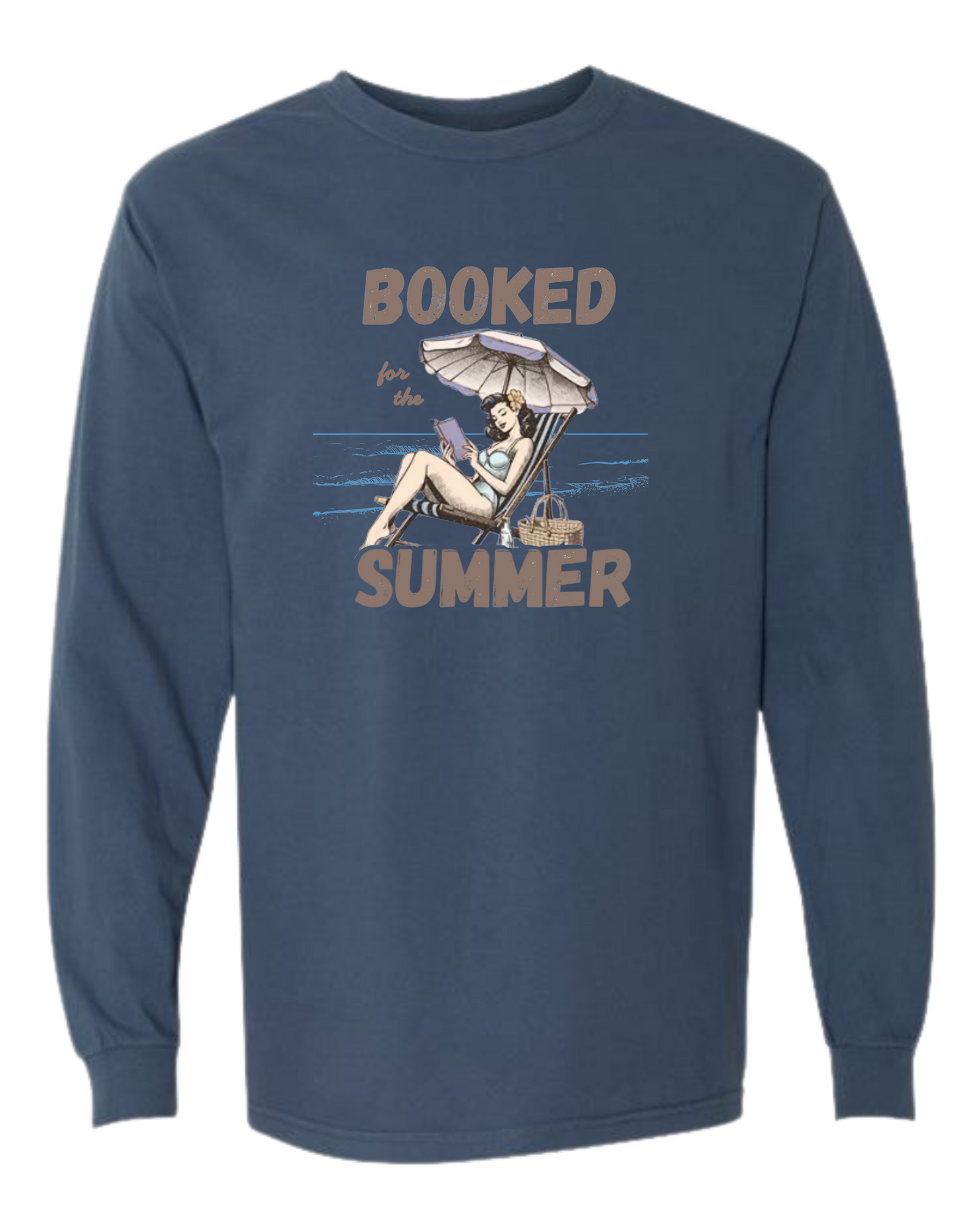 Booked for the Summer - Comfort Colors - Heavyweight Long Sleeve Tee - Blues & Greens