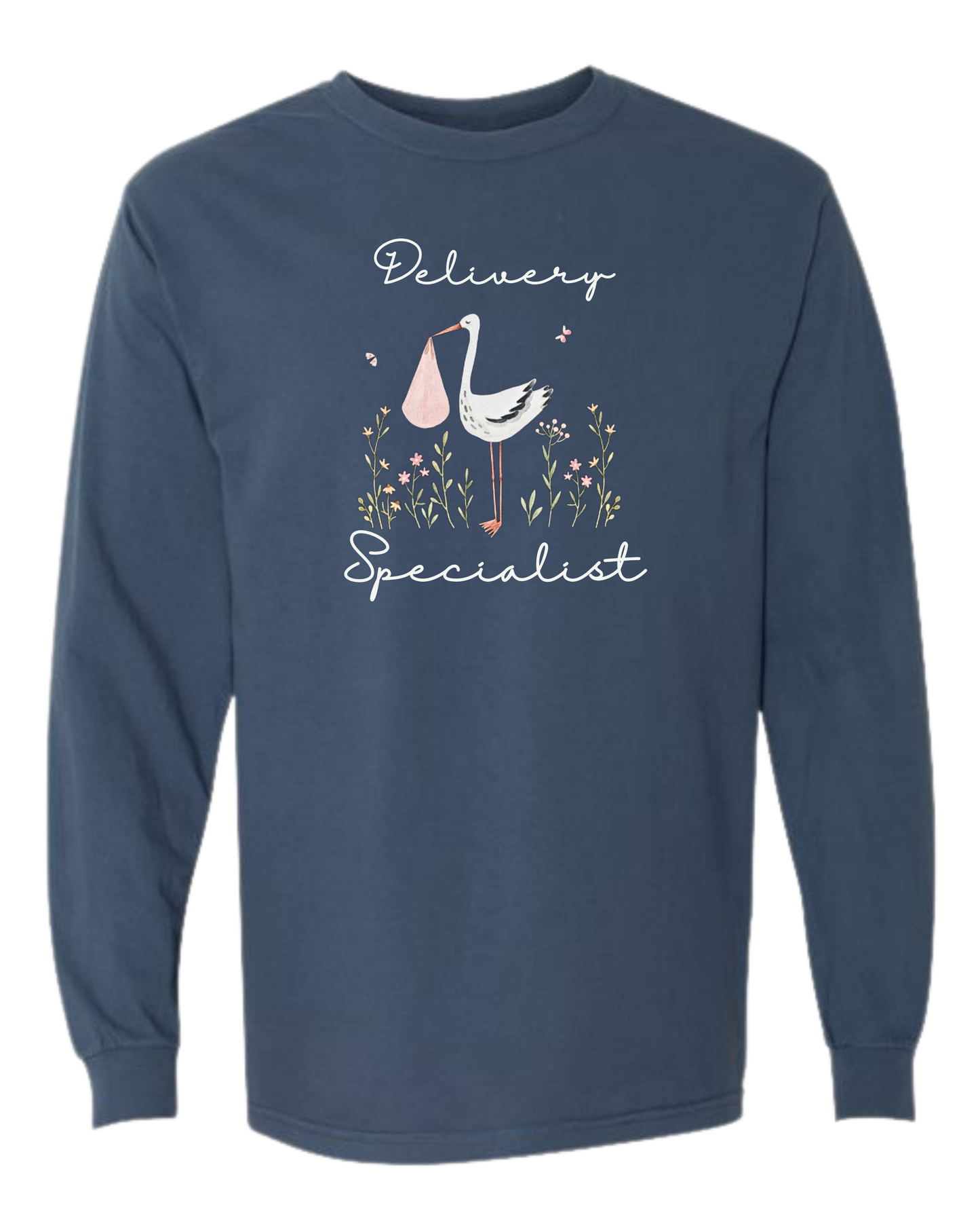 Delivery Specialist - Comfort Colors - Heavyweight Long Sleeve Tee - Blues & Greens
