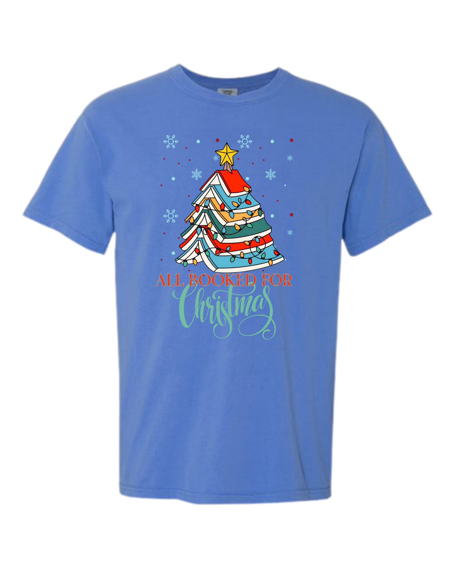 All Booked For Christmas - Comfort Colors - Heavyweight Unisex Tee - Blues