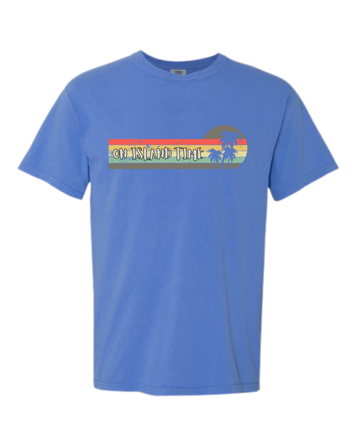 On Island Time - Comfort Colors - Heavyweight Unisex Tee - Blues