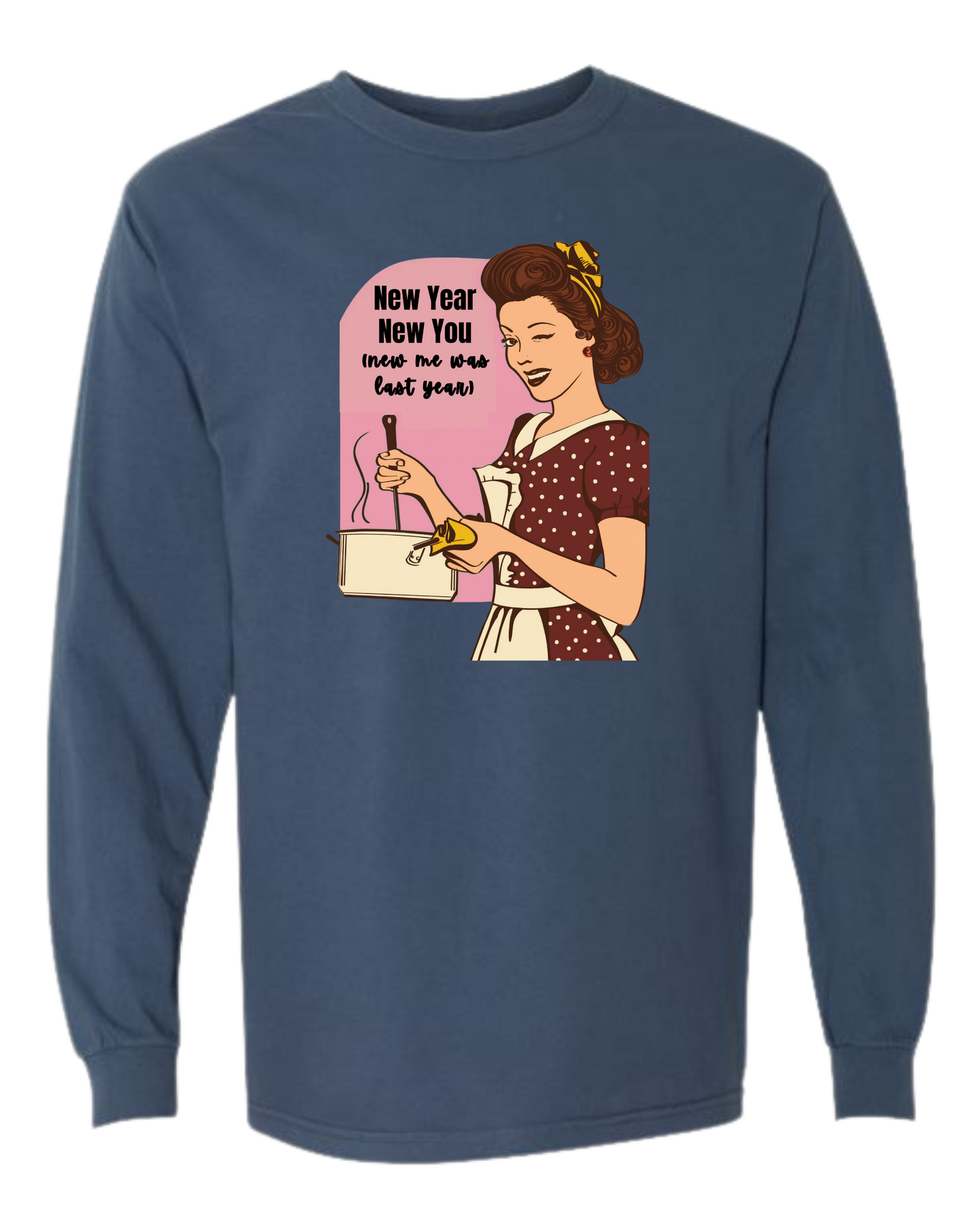 New Year New You - Comfort Colors - Heavyweight Long Sleeve Tee - Blues & Greens