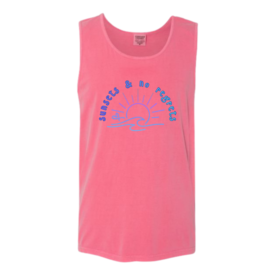 Sunsets & No Regrets - Comfort Colors - Unisex Tank - Assorted Colors