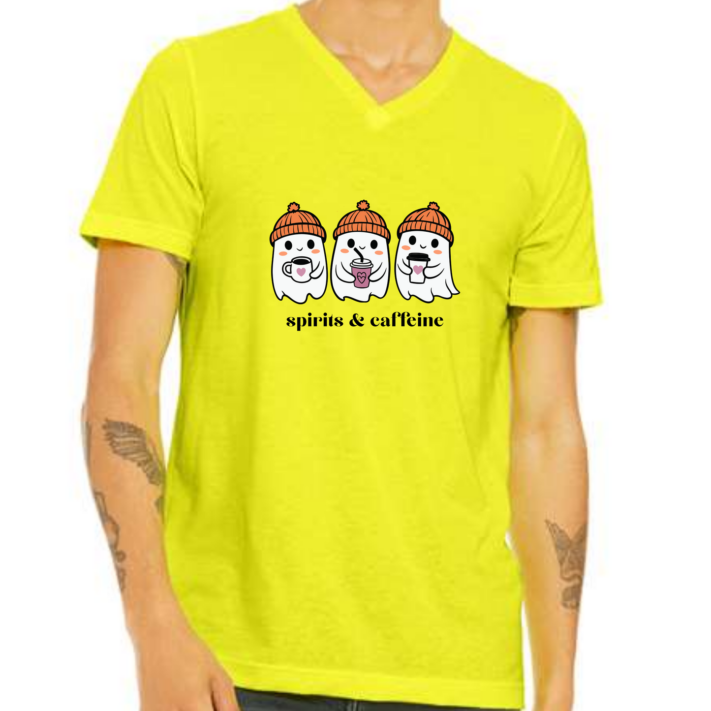 Spirits & Caffeine - Unisex V-Neck - Assorted Colors