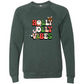 Holly Jolly Vibes - Sponge Fleece Raglan Sweatshirt - Greens, Neutrals