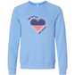 One Nation One Heart - Sponge Fleece Raglan Sweatshirt - Blues, Greens, Purple, and Black