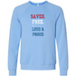 Saved. Free. Loud & Proud - Sponge Fleece Raglan Sweatshirt - Blues, Greens, Purple, and Black