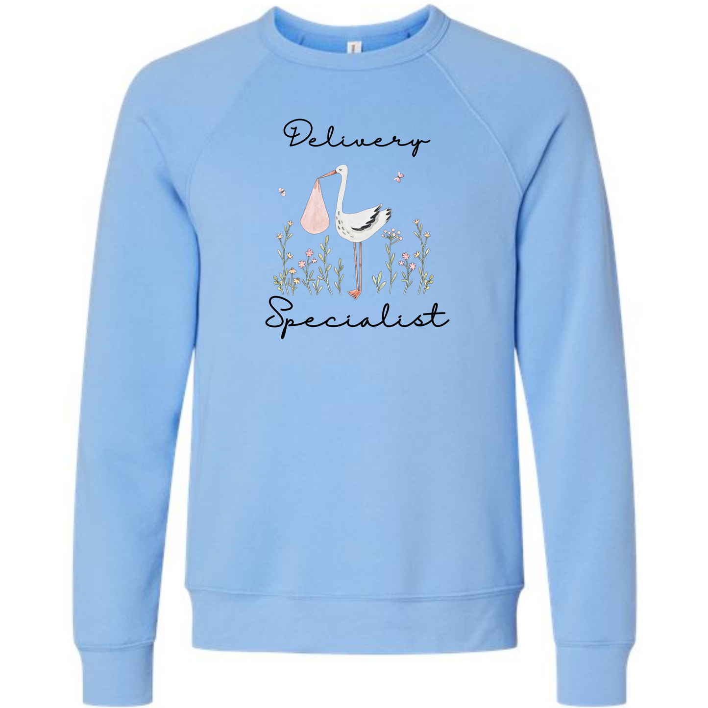 Delivery Specialist - Sponge Fleece Raglan Sweatshirt - Blues, Greens, Purple, and Black