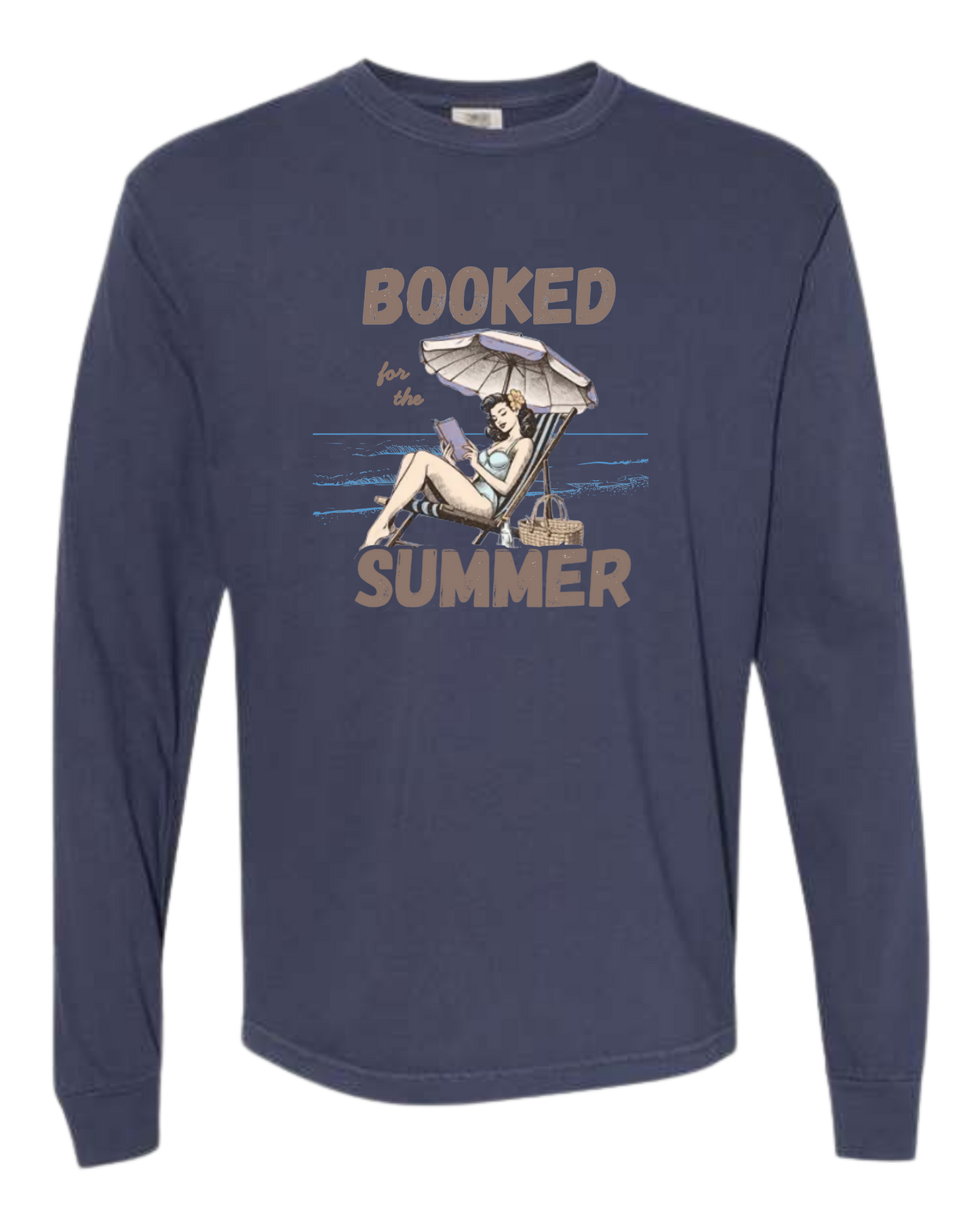 Booked for the Summer - Comfort Colors - Heavyweight Long Sleeve Tee - Blues & Greens