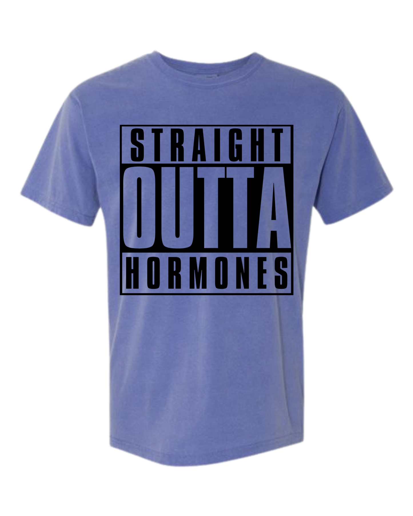 Straight Outta Hormones - Comfort Colors - Heavyweight Unisex Tee - Blues