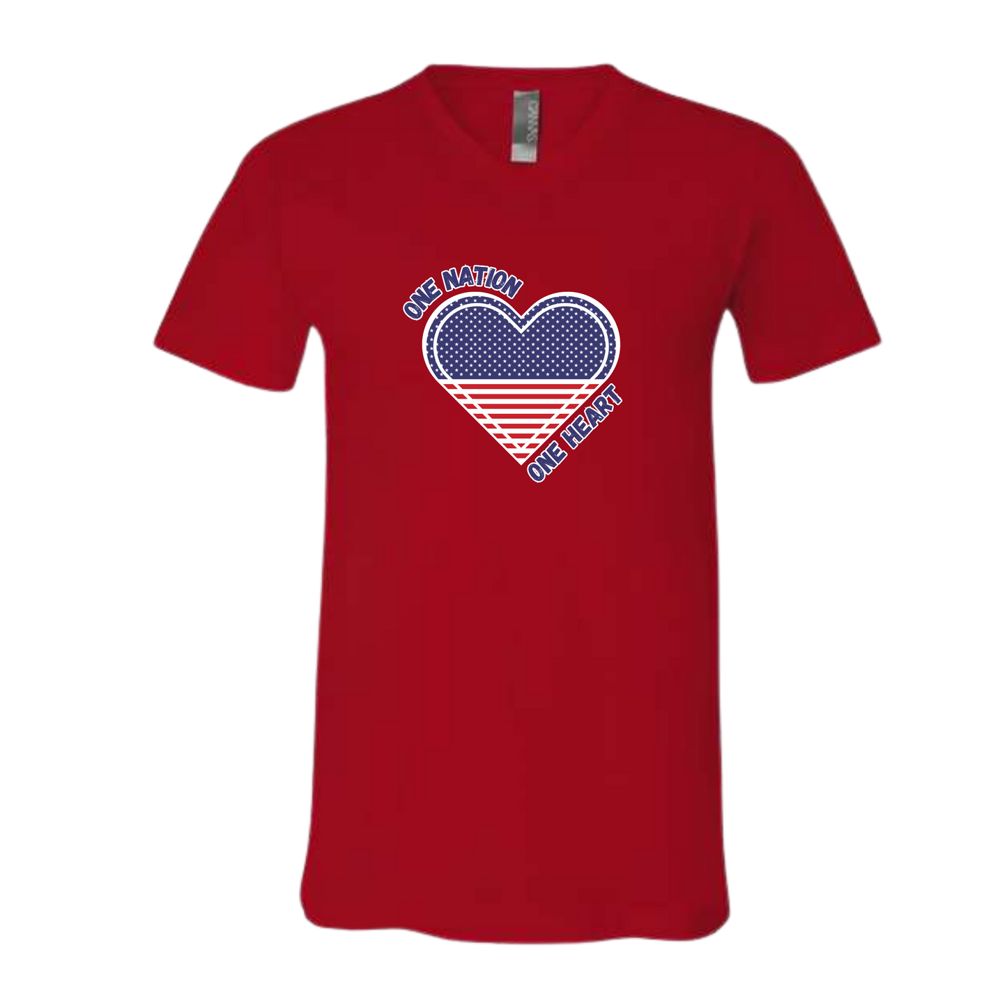 One Nation One Heart - Bella+Canvas - Unisex V-Neck - Assorted Colors