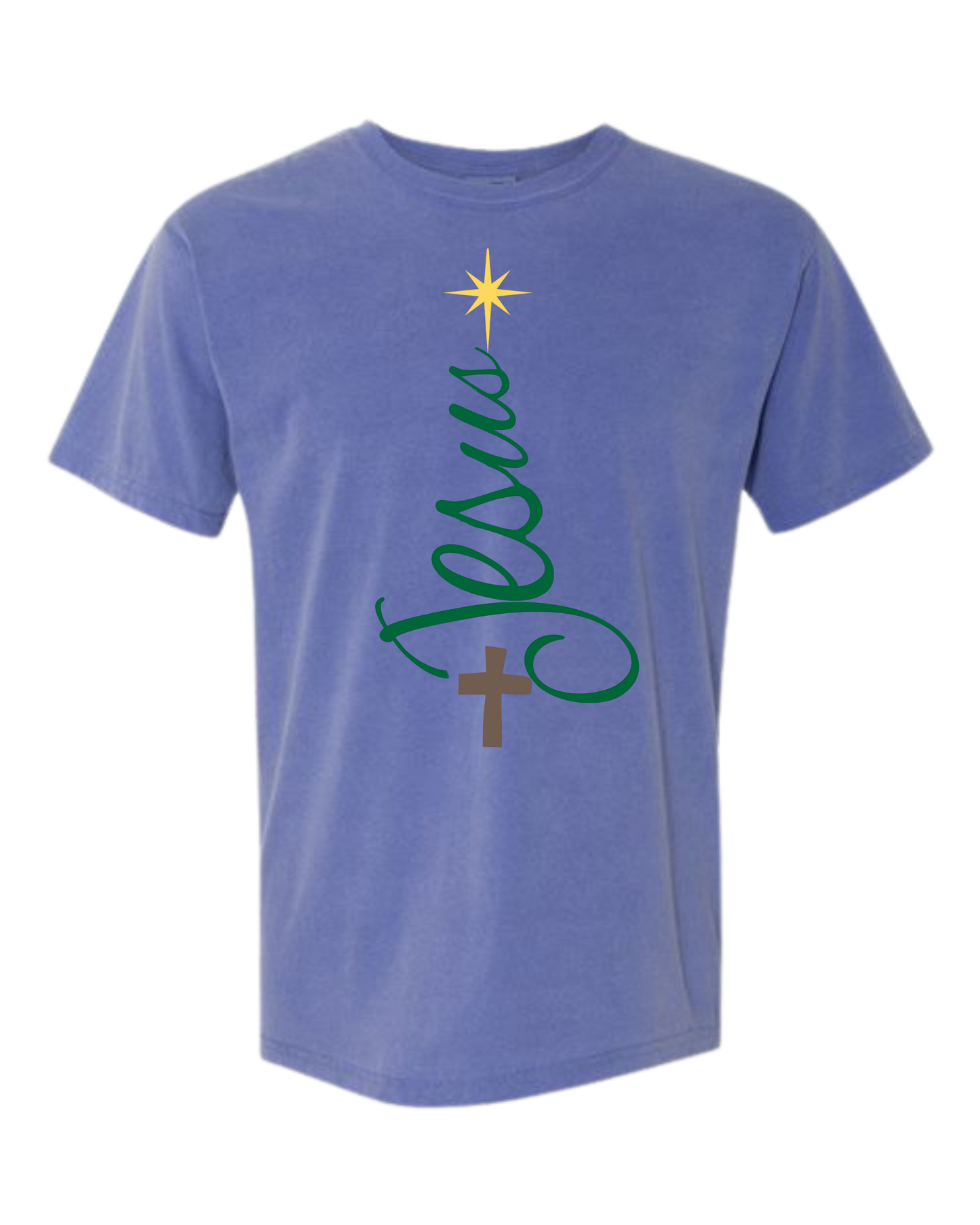 Jesus Tree - Comfort Colors - Heavyweight Unisex Tee - Blues