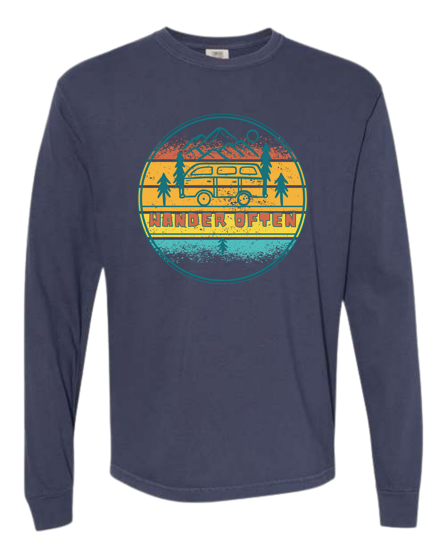 Wander Often - Comfort Colors - Heavyweight Long Sleeve Tee - Blues & Greens