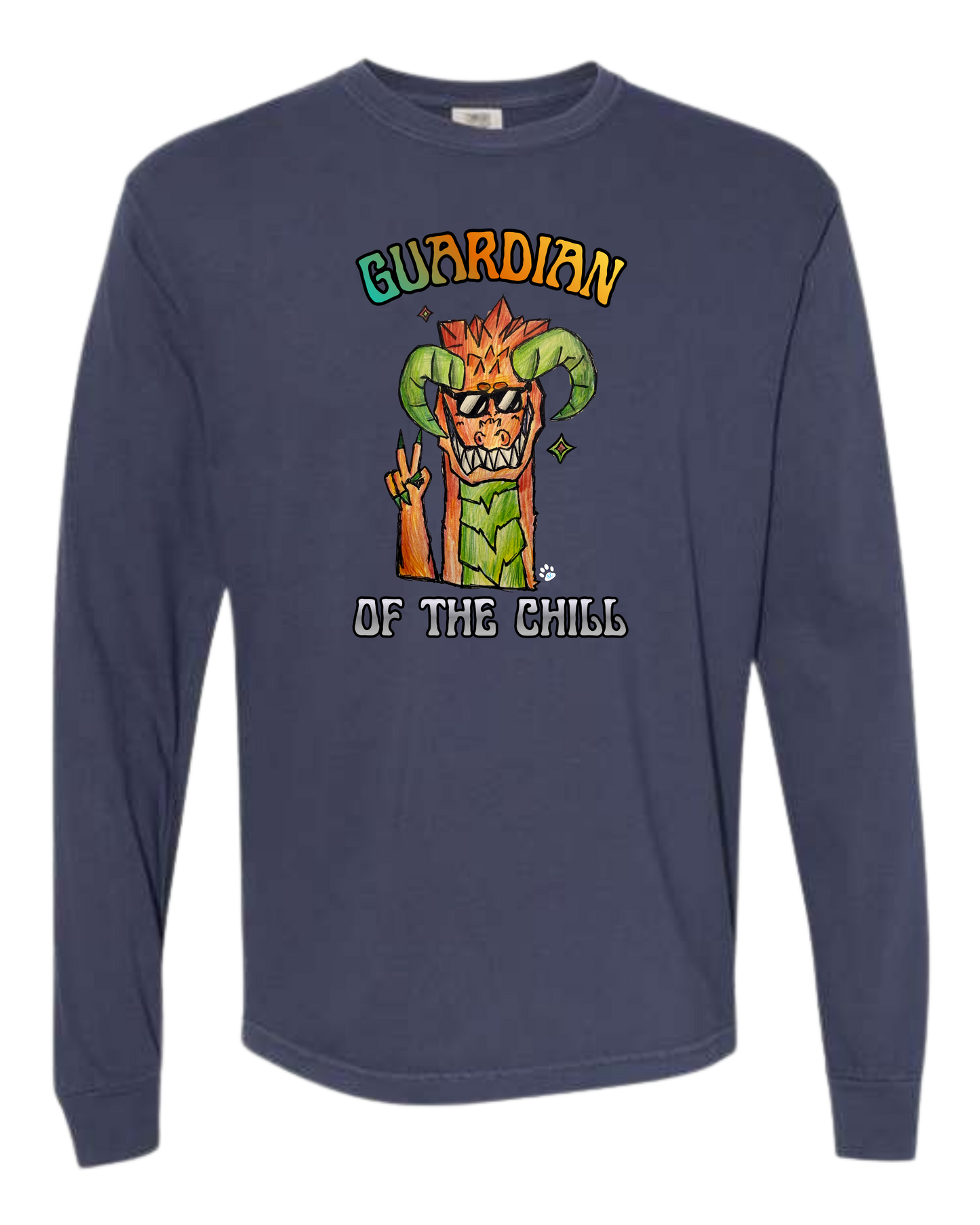 Guardian of The Chill - Comfort Colors - Heavyweight Long Sleeve Tee - Blues & Greens