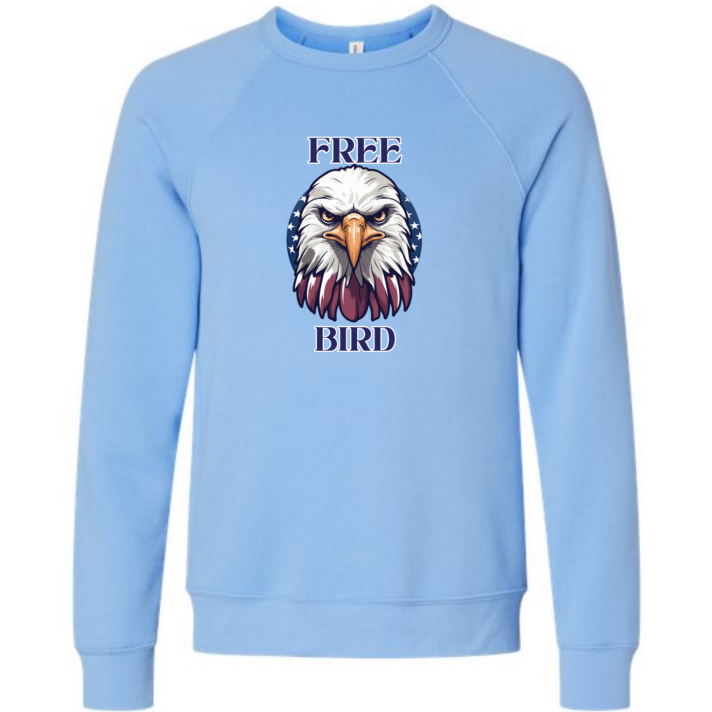 Free Bird - Sponge Fleece Raglan Sweatshirt - Blues, Greens, Purple, and Black