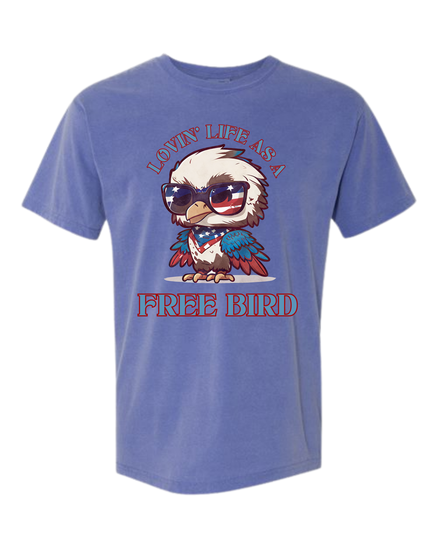Lovin' Life as a Free Bird - Comfort Colors - Heavyweight Unisex Tee - Blues