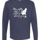 My Cat and I spill the tea about you - Comfort Colors - Heavyweight Long Sleeve Tee - Blues & Greens