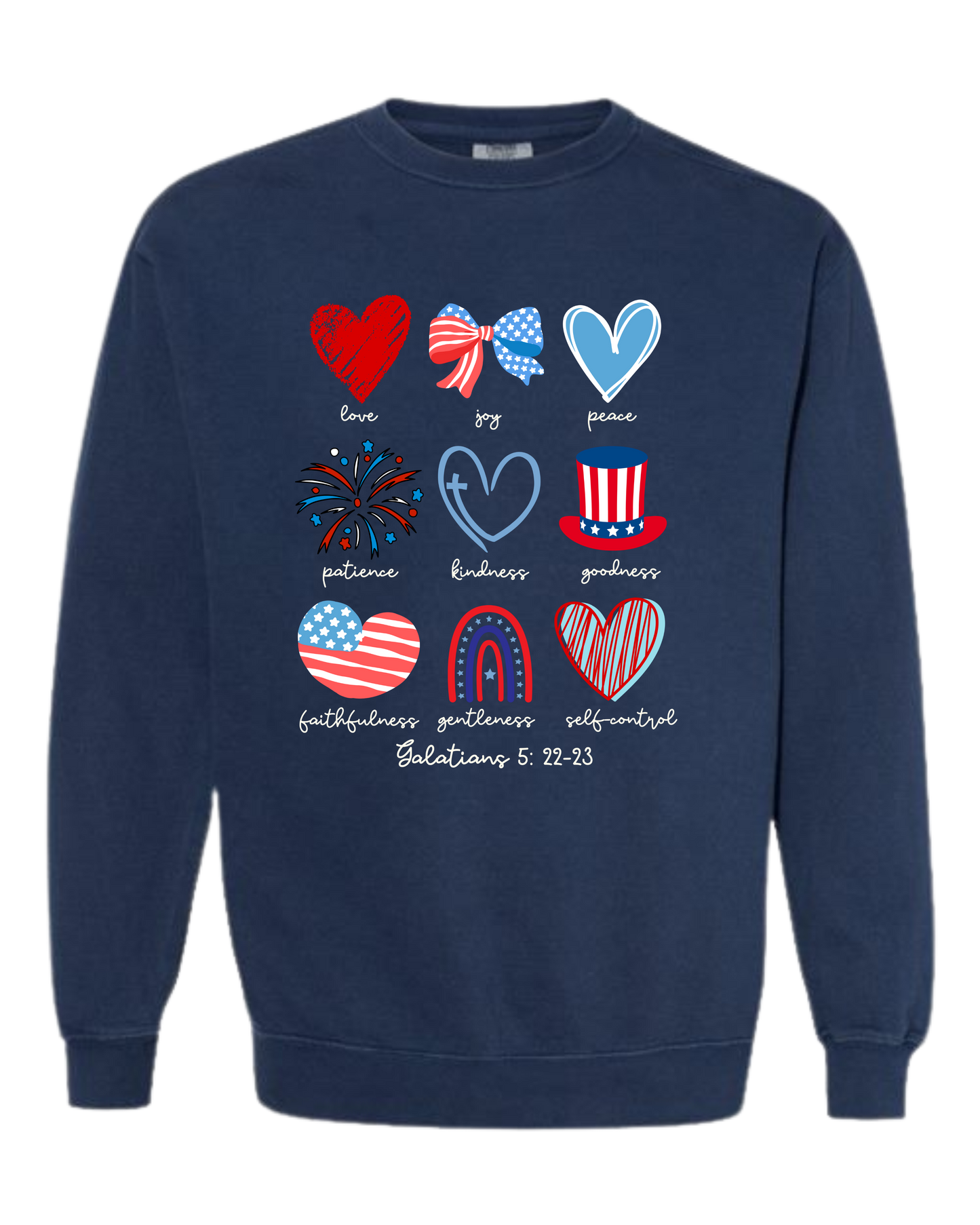 Galatians 5 - Patriotic - Comfort Colors - Sweatshirt - Blues