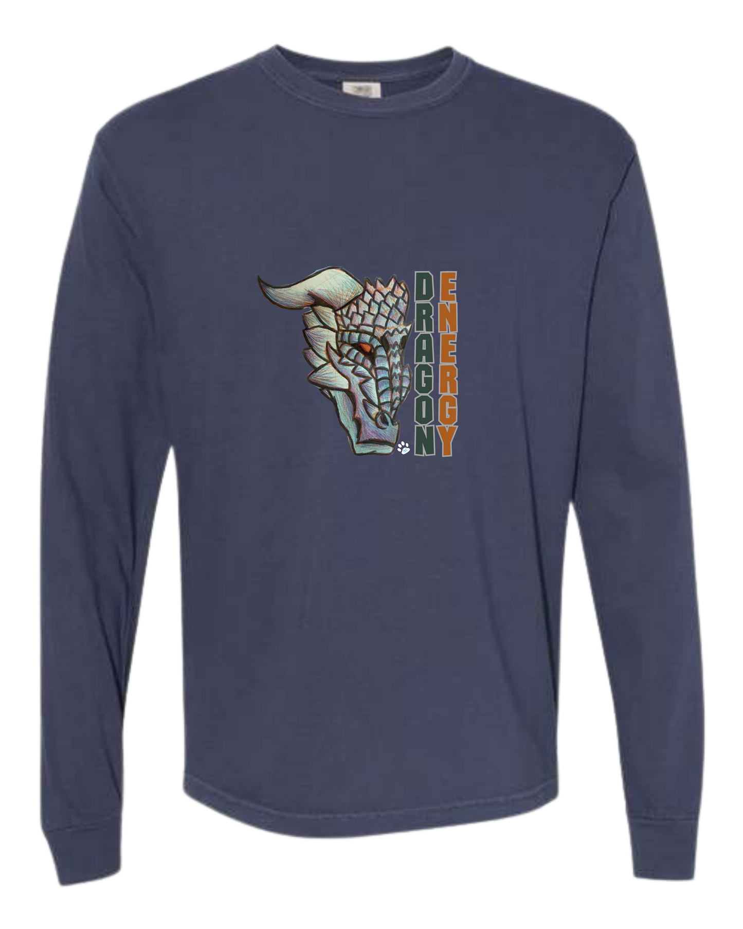 Dragon Energy - Comfort Colors - Heavyweight Long Sleeve Tee - Blues & Greens