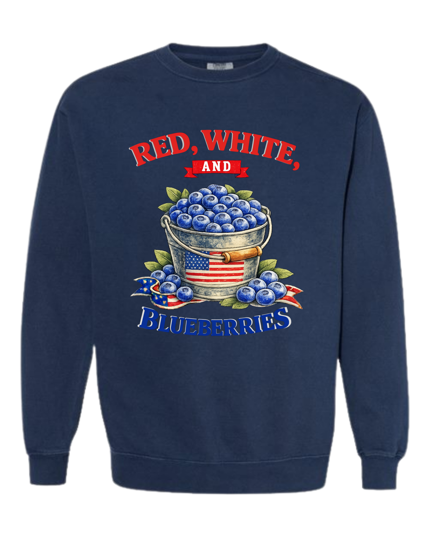 Red, White, And Blueberries - Comfort Colors - Sweatshirt - Blues