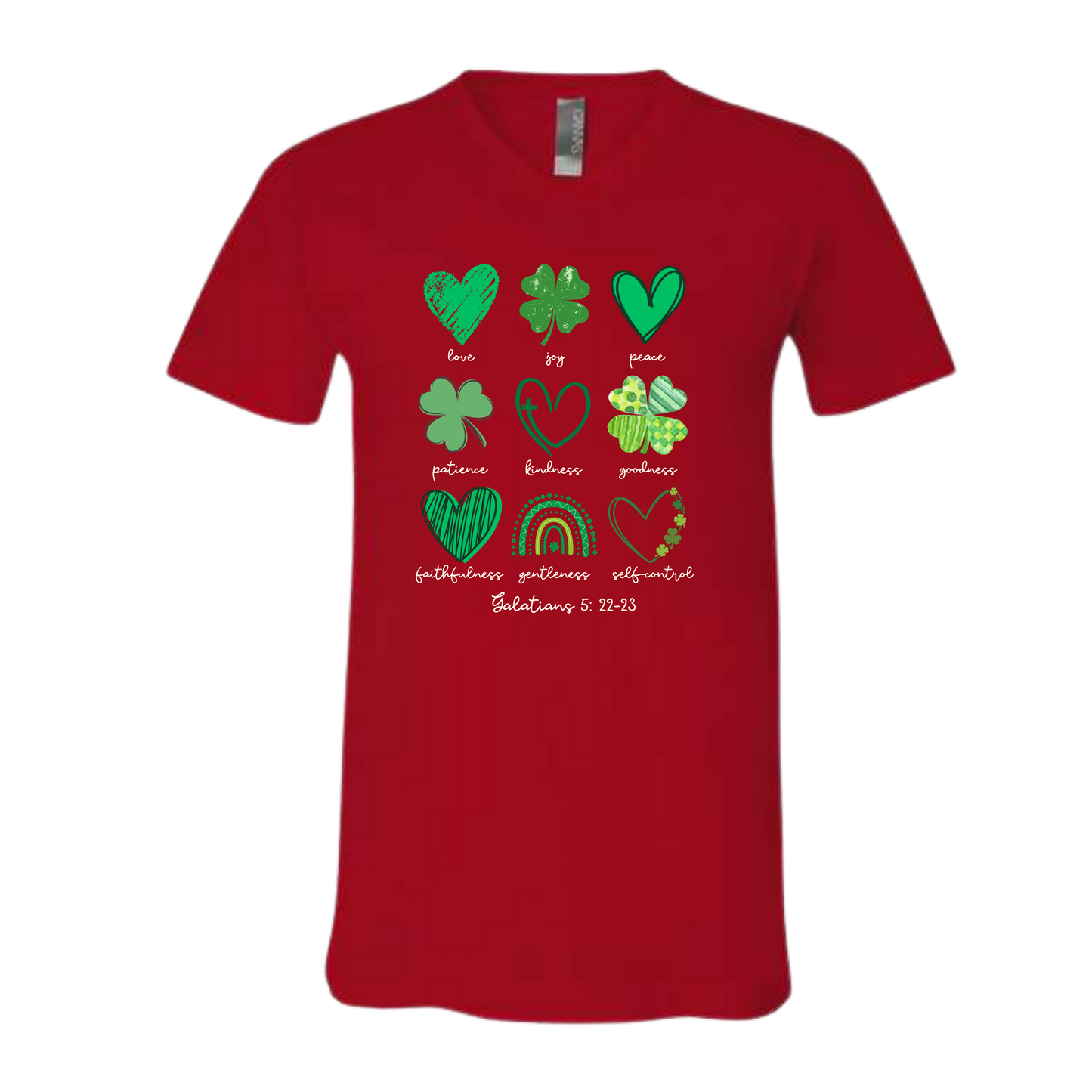 Galatians 5 - St Patrick's Day - Bella+Canvas - Unisex V-Neck - Assorted Colors