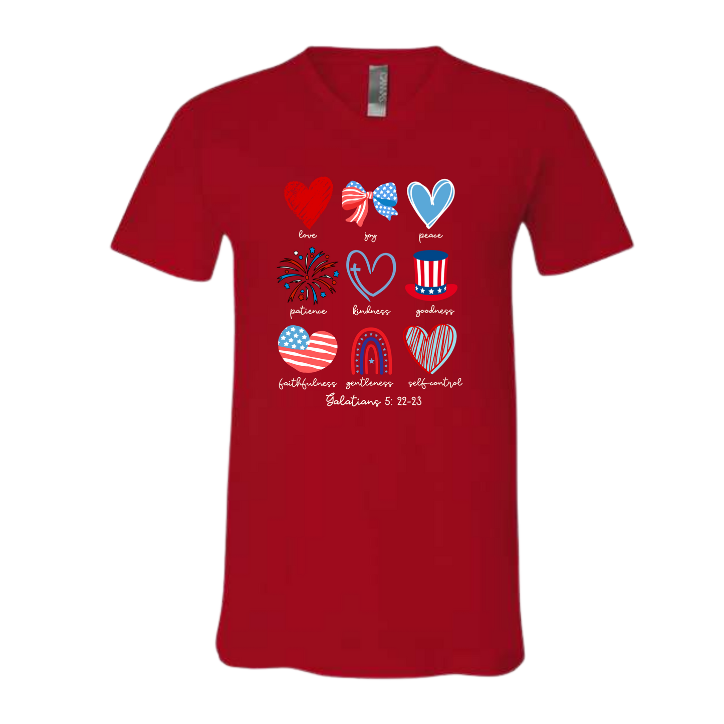 Galatians 5 - Patriotic - Bella+Canvas - Unisex V-Neck - Assorted Colors