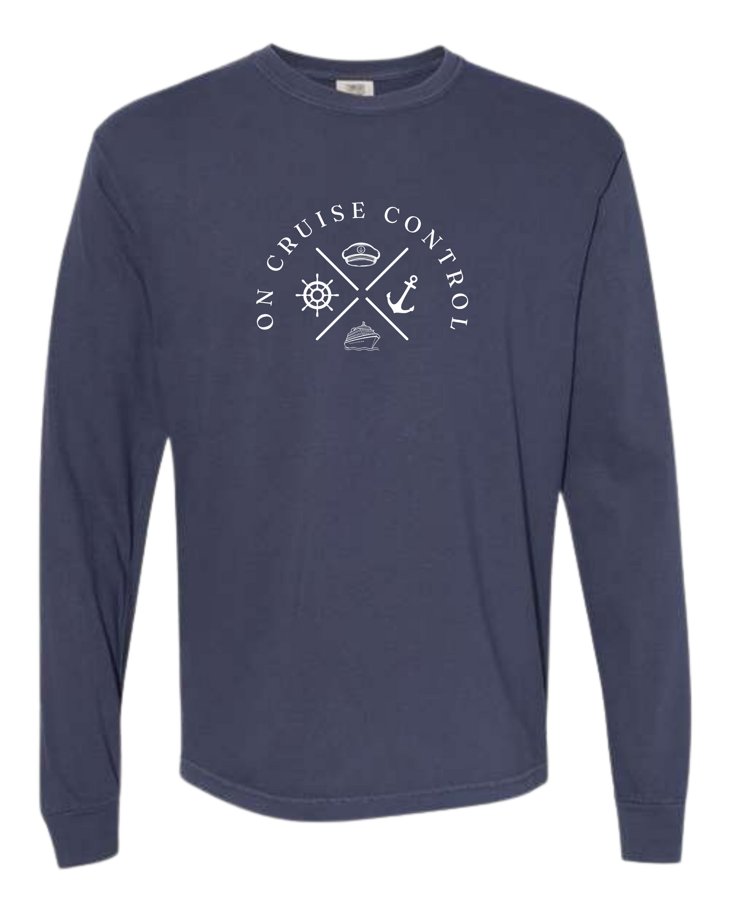 On Cruise Control - Comfort Colors - Heavyweight Long Sleeve Tee - Blues & Greens