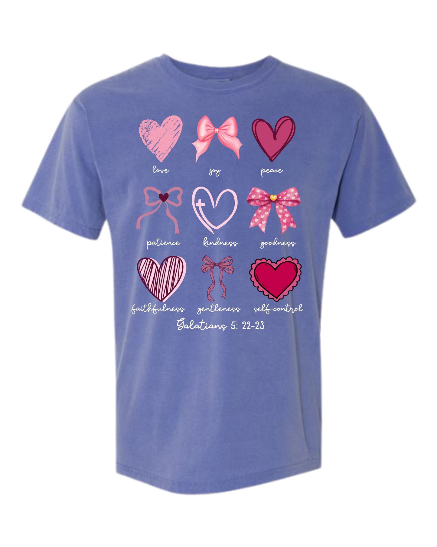 Galatians 5 - Valentines - Comfort Colors - Heavyweight Unisex Tee - Blues