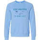 Life Happens The Beach Helps - Sponge Fleece Raglan Sweatshirt - Blues, Greens, Purple, and Black