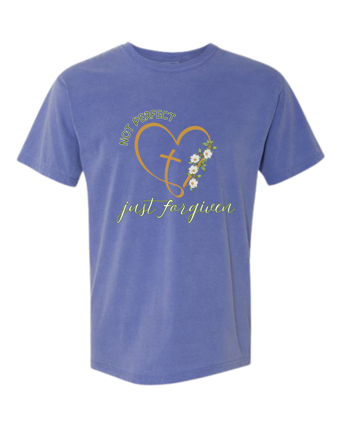 Not Perfect Just Forgiven - Comfort Colors - Heavyweight Unisex Tee - Blues