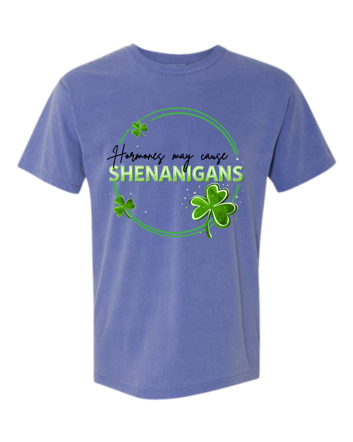 Hormones May Cause Shenanigans - Comfort Colors - Heavyweight Unisex Tee - Blues