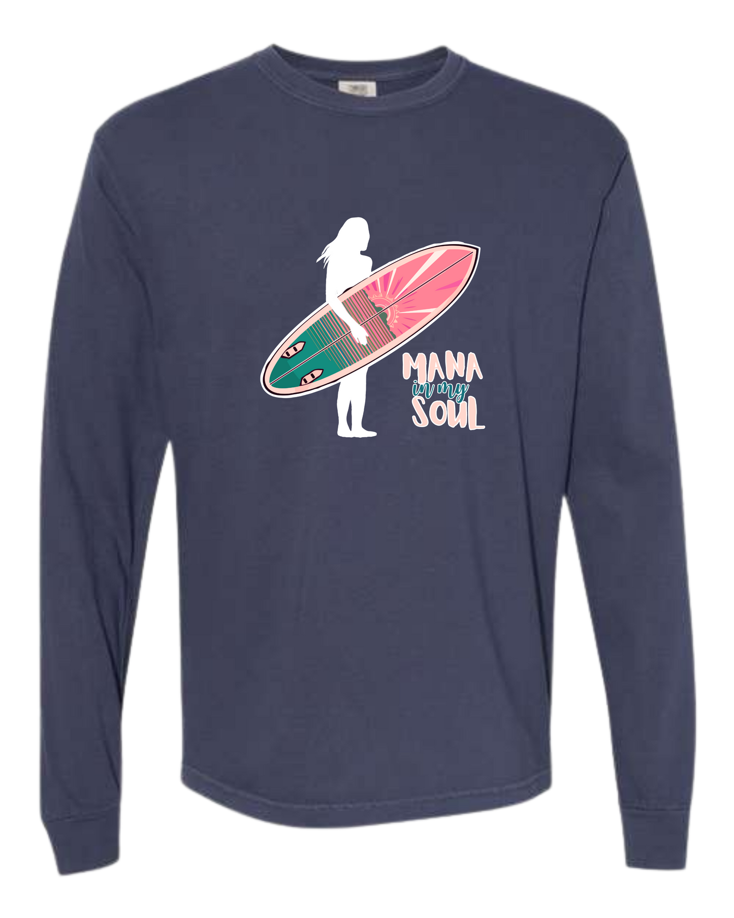 Mana in My Soul - Comfort Colors - Heavyweight Long Sleeve Tee - Blues & Greens