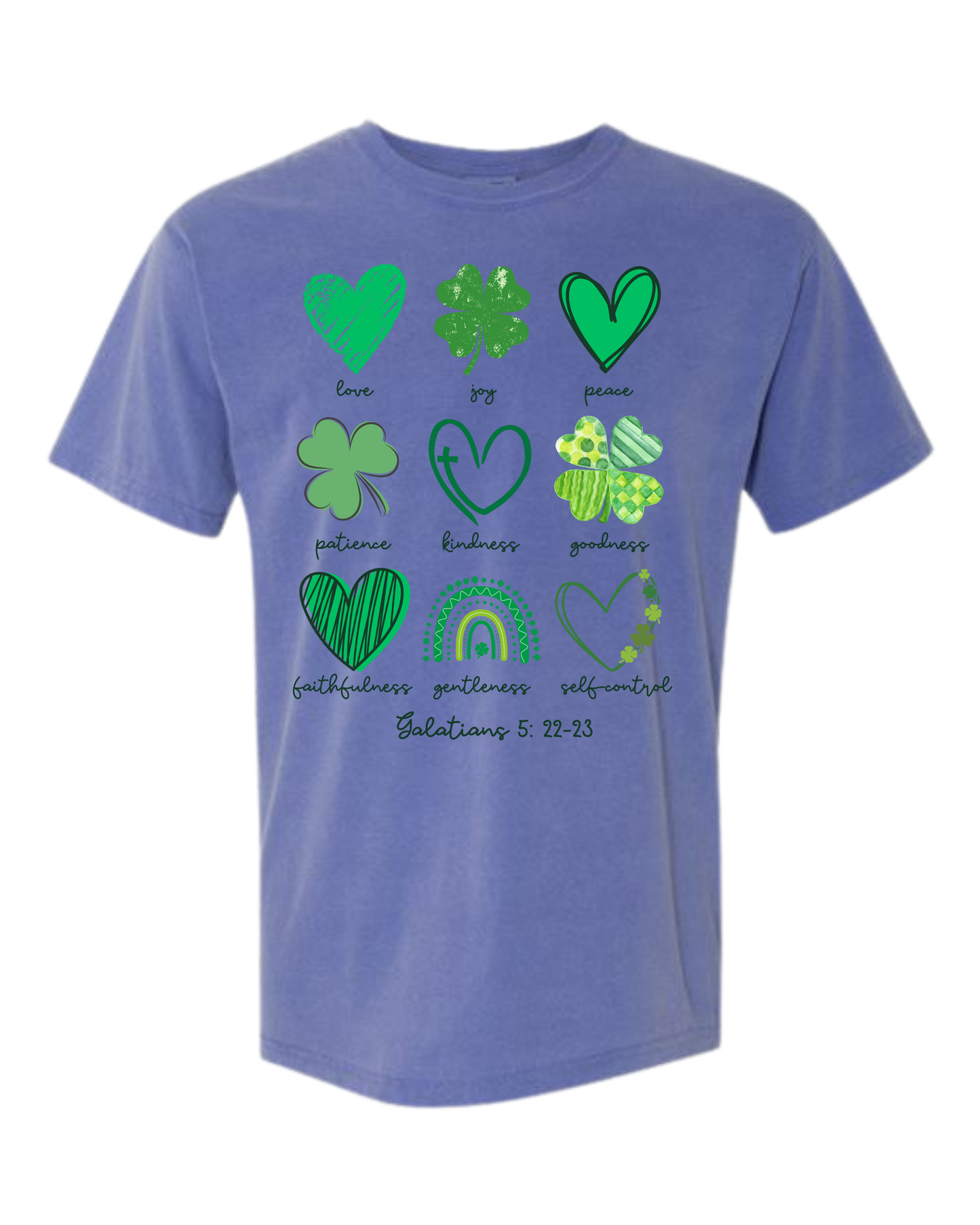 Galatians 5 - St Patrick's Day - Comfort Colors - Heavyweight Unisex Tee - Blues