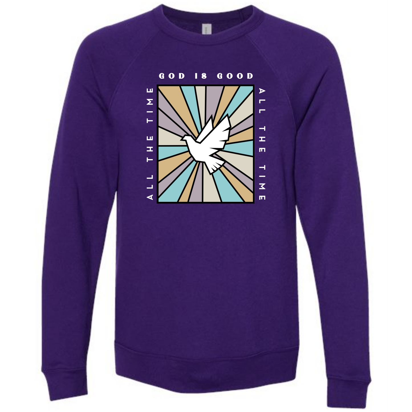 God Is Good - Sponge Fleece Raglan Sweatshirt - Blues, Purples