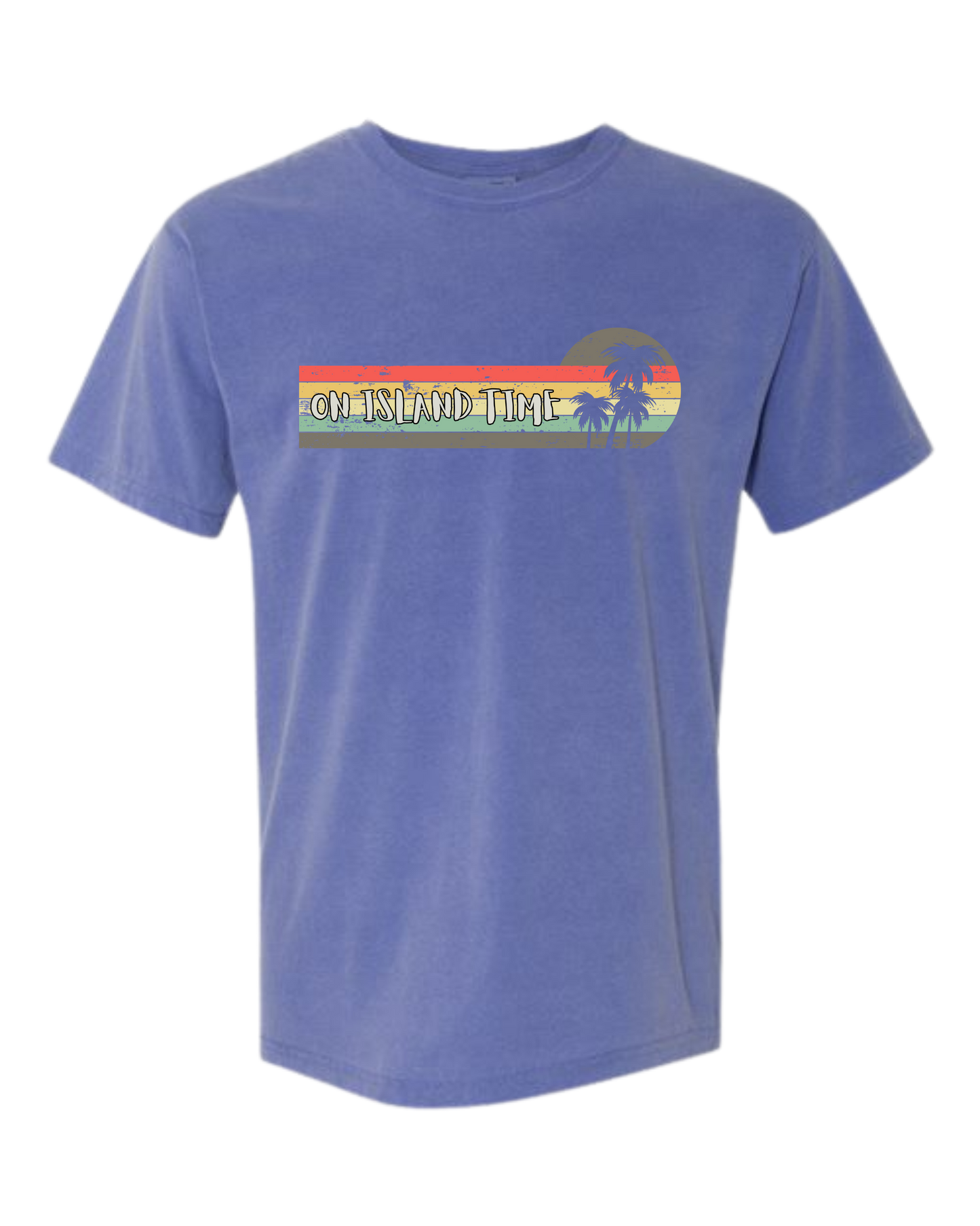 On Island Time - Comfort Colors - Heavyweight Unisex Tee - Blues