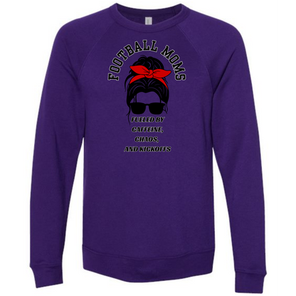 SP - Football Moms Fueled By - Sponge Fleece Raglan Sweatshirt - Blues, Purples