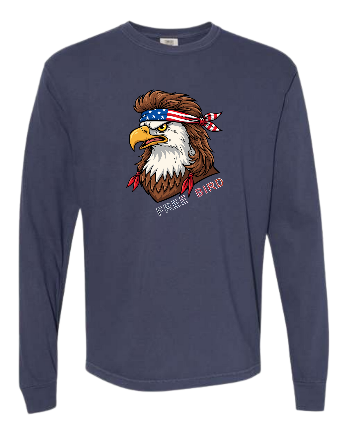 Rockin Free Bird - Comfort Colors - Heavyweight Long Sleeve Tee - Blues & Greens