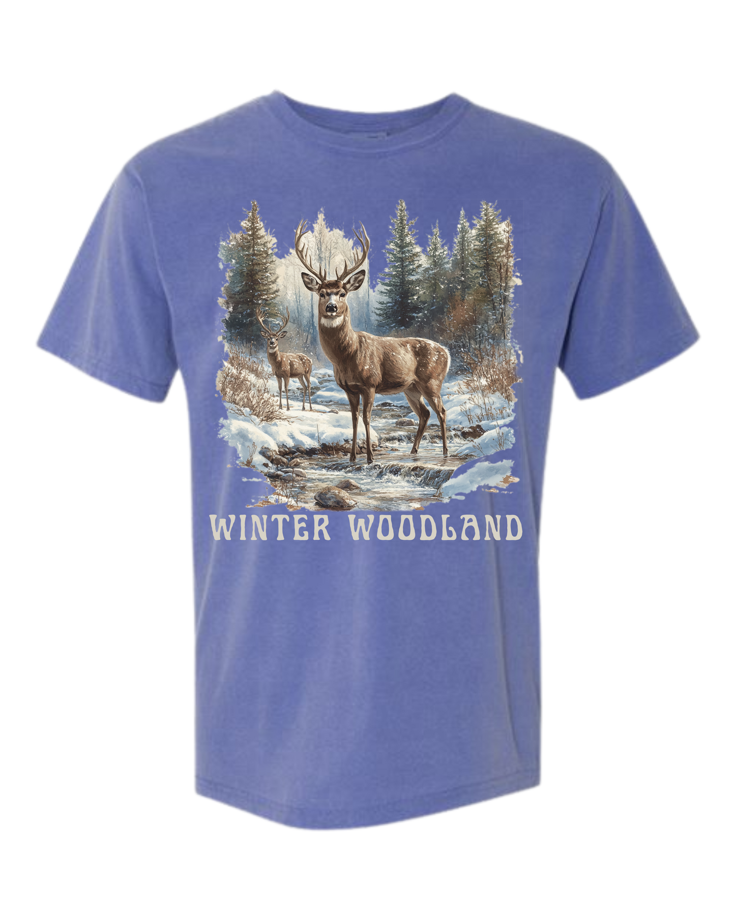 Winter Woodland - Comfort Colors - Heavyweight Unisex Tee - Blues