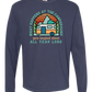 What Happens At The Campground - Comfort Colors - Heavyweight Long Sleeve Tee - Blues & Greens