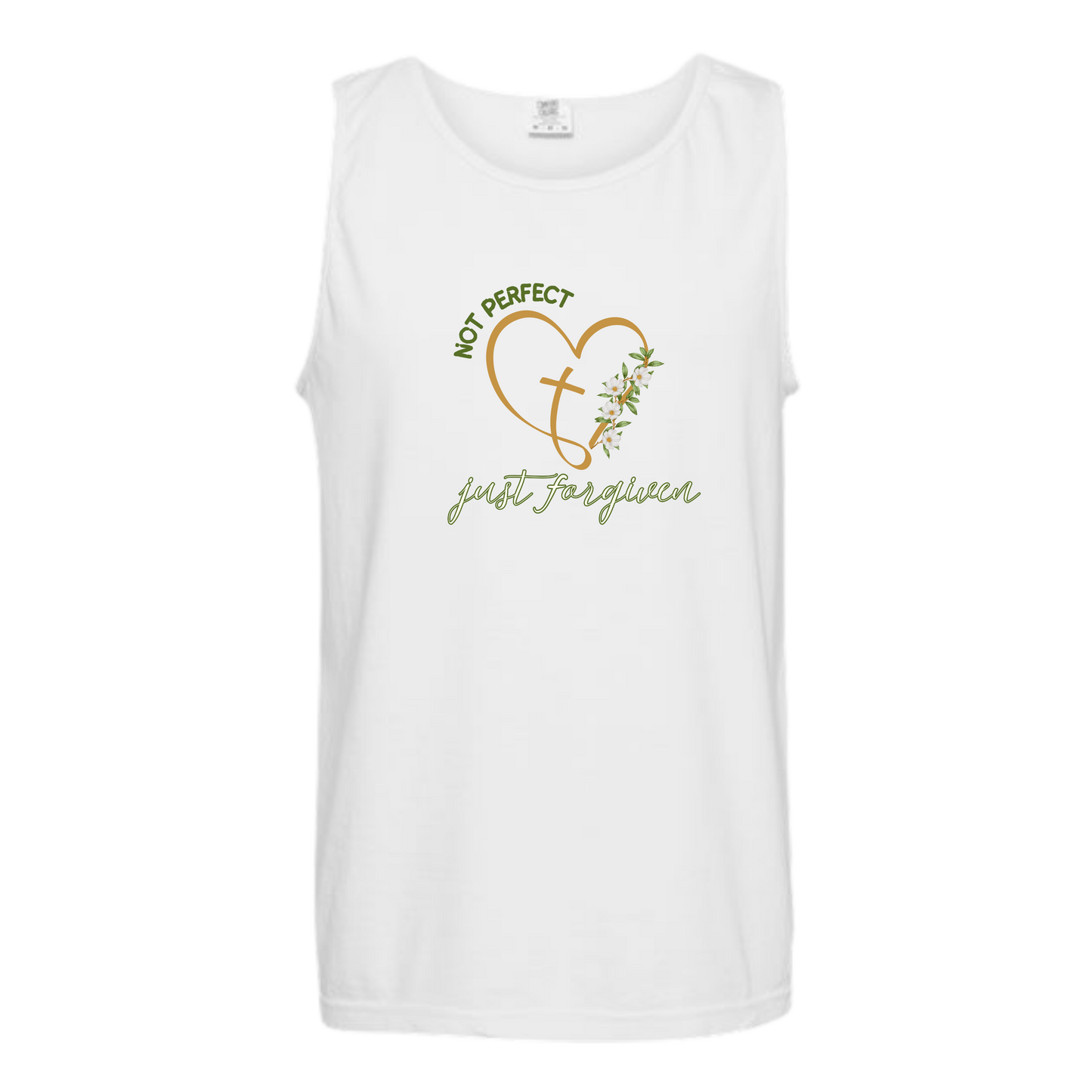 Not Perfect Just Forgiven - Comfort Colors - Unisex Tank - Neutral Colors & Blues