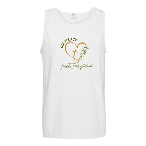 Not Perfect Just Forgiven - Comfort Colors - Unisex Tank - Neutral Colors & Blues