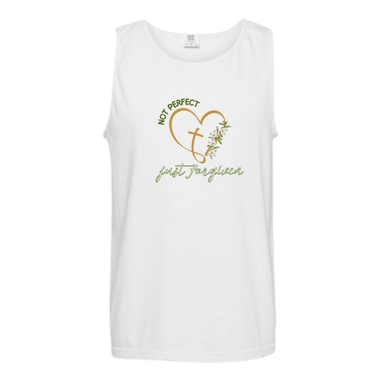 Not Perfect Just Forgiven - Comfort Colors - Unisex Tank - Neutral Colors & Blues
