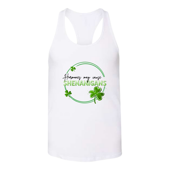 Hormones May Cause Shenanigans - Bella+Canvas - Women's Jersey Racerback Tank