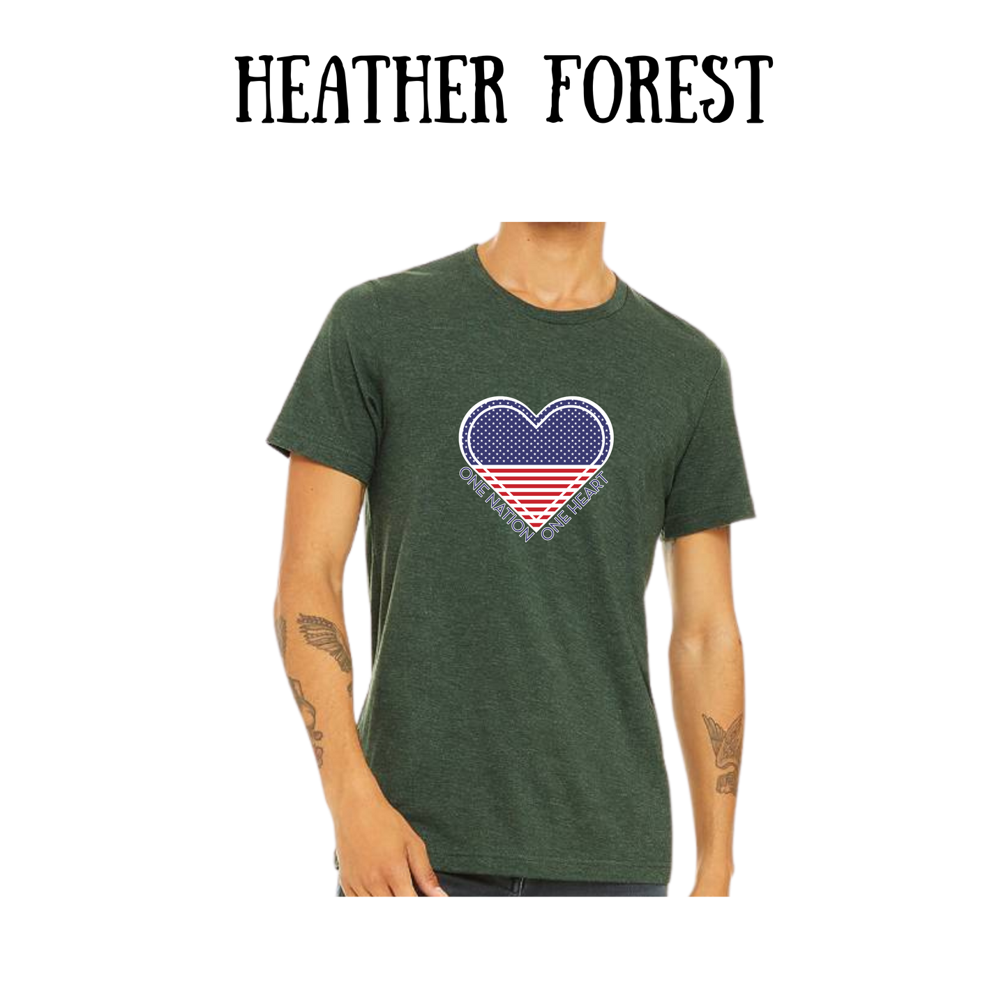 PP - One Nation One Heart - Unisex Tee - Greens