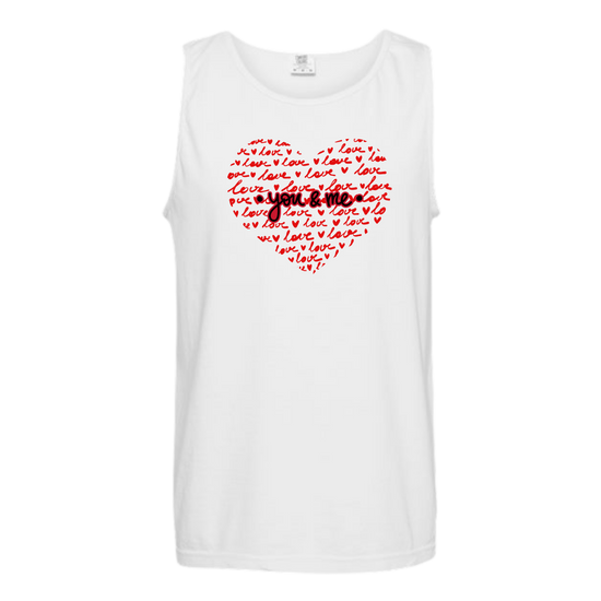 You & Me - Comfort Colors - Unisex Tank - Neutral Colors & Blues