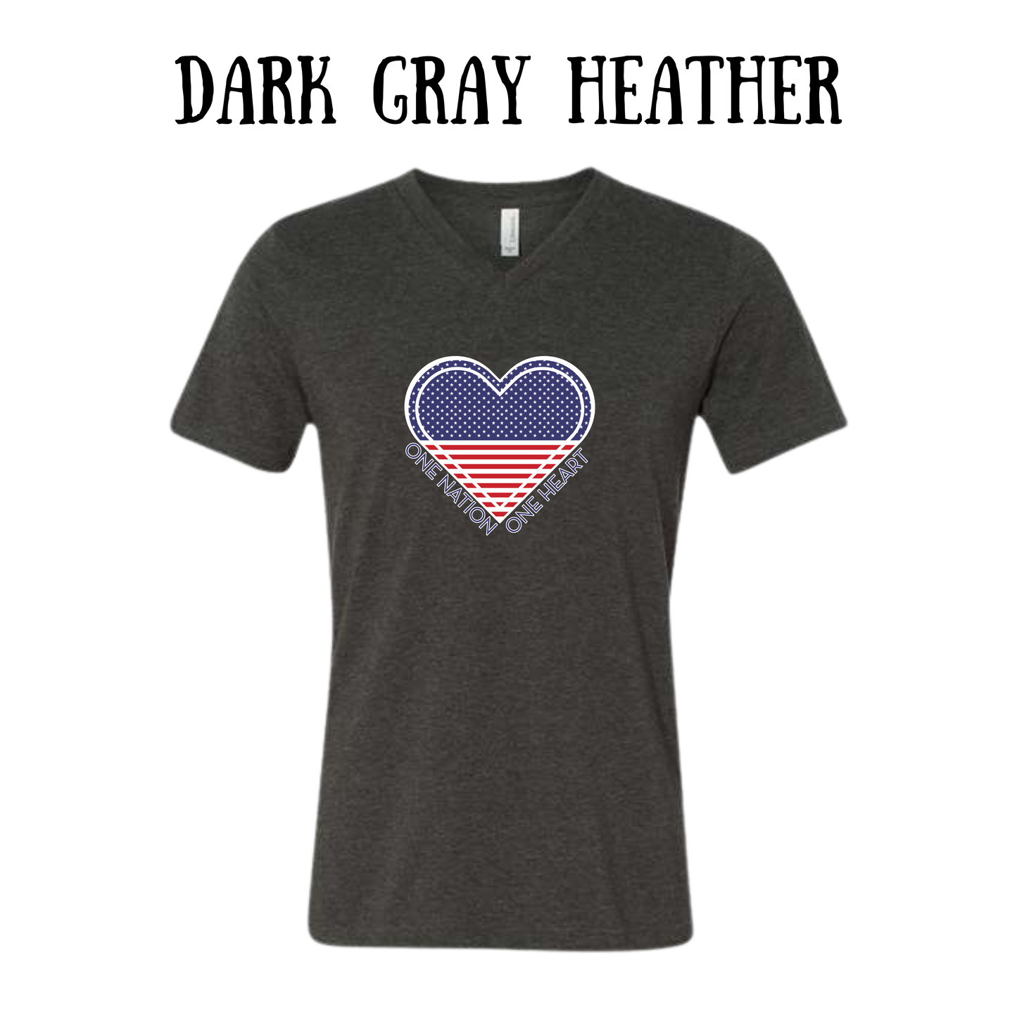 PP - One Nation One Heart - Unisex V-Neck - Neutral Colors