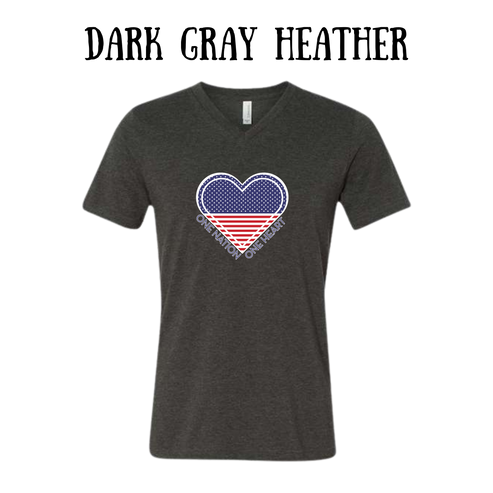 PP - One Nation One Heart - Unisex V-Neck - Neutral Colors